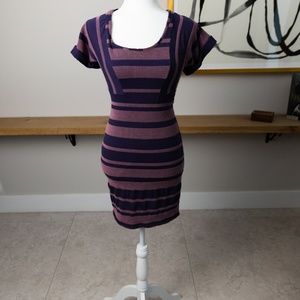 Free People Stripped Purple Dress. XS